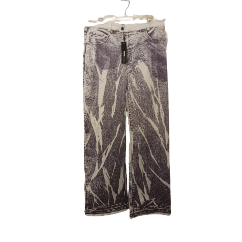 Fashion Nova NWT Let's Talk About It Wide Leg Women's Pants Size XL Gray/White